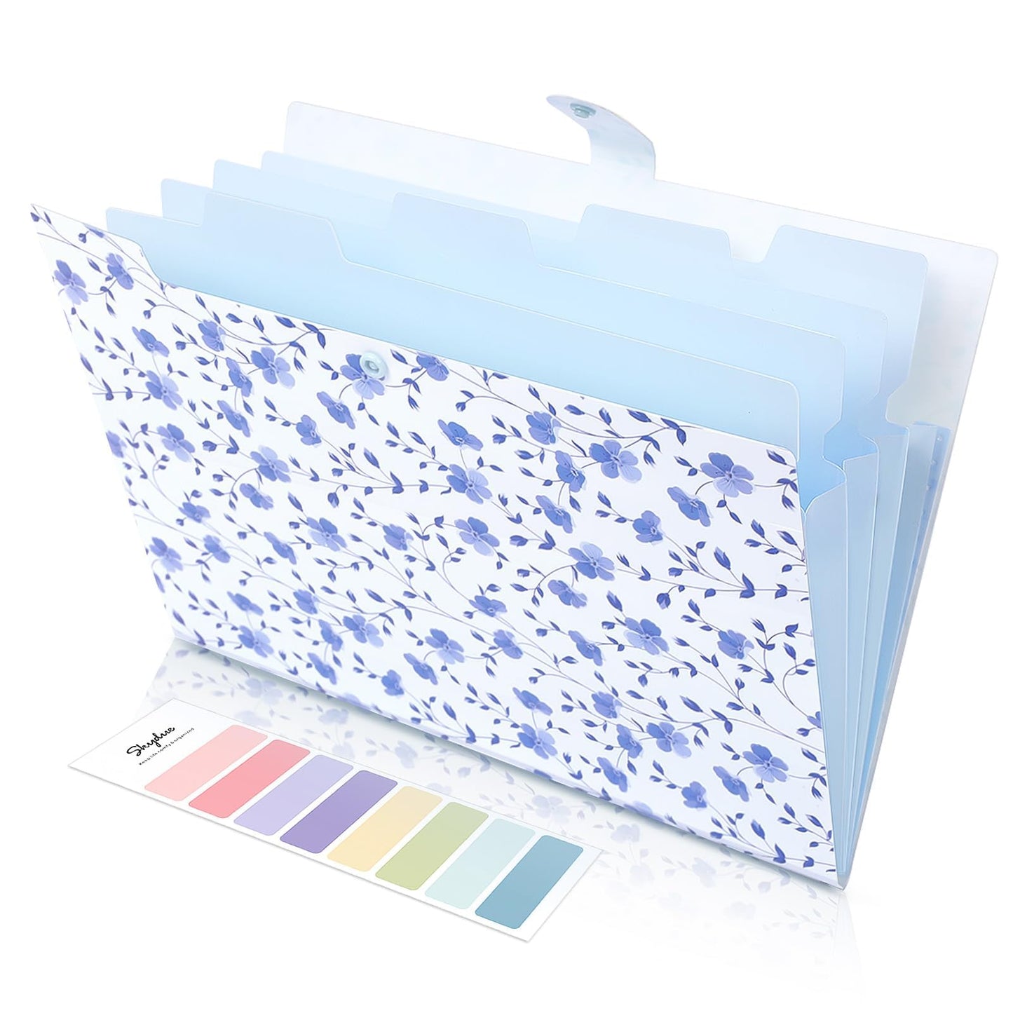 SKYDUE Expanding File Folder with 5 Pockets, Accordion File Organizer, Portable Receipt Paper Documents Organizer, Letter Size Filing Folder School Office Supplies, Apricot