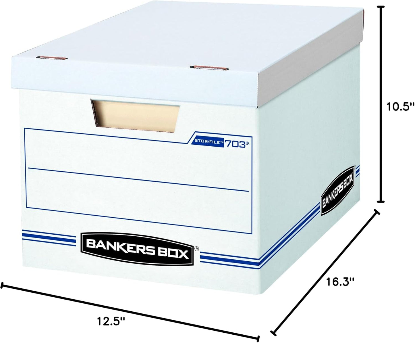 Bankers Box 6-Pack Basic Duty File Storage Boxes with Lids, Letter/Legal, STOR/FILE, (57036-04)