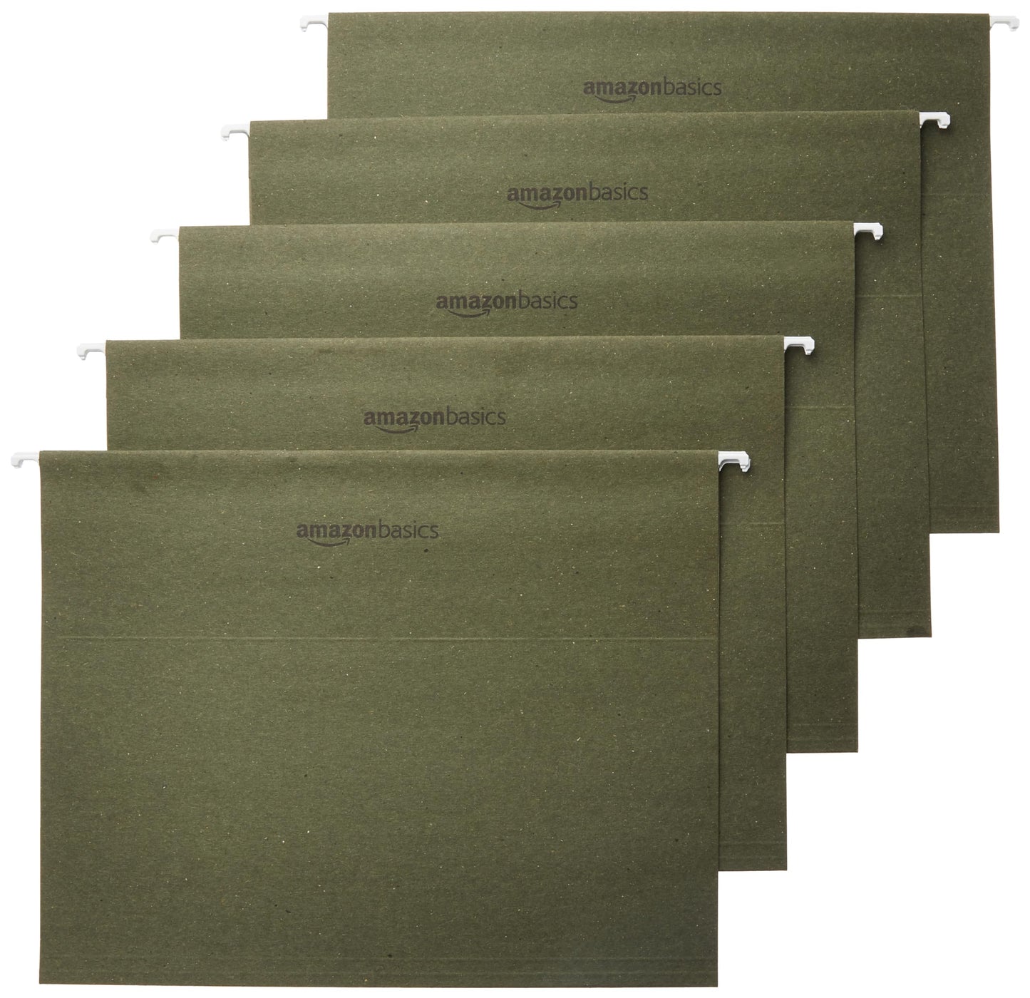 Amazon Basics Hanging File Folders with Adjustable Tabs, Sturdy Expandable Document Organizer, Letter Size 8.5x11 inch, Green, 25-Pack