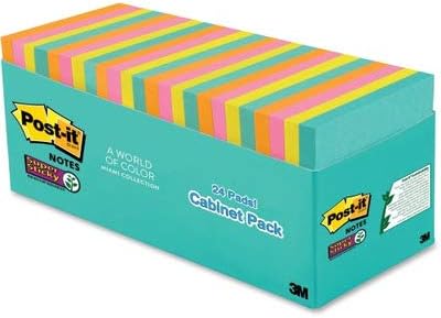 Post-it Super Sticky Notes, 3 x 3 in, Supernova Neons, 24 Pads | School Supplies and Oﬃce Supplies, 2X the Sticking Power