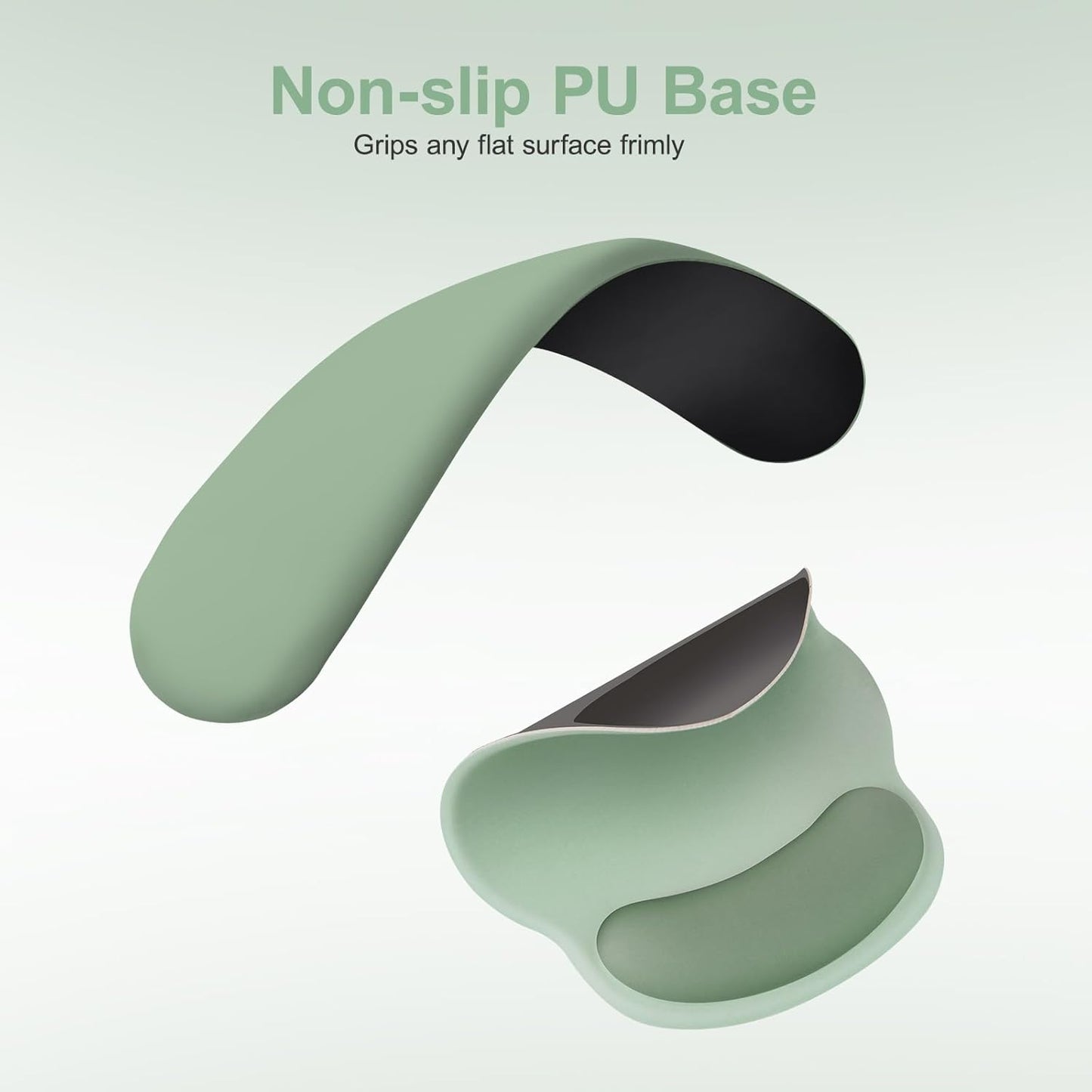 MOSISO Wrist Rest Support for Mouse Pad&Keyboard Set, Antique Green | Circle Curved Ergonomic Mousepad Non-Slip Base Home/Office Pain Relief&Easy Typing Pad with Soft Cloth&Silicone Lining