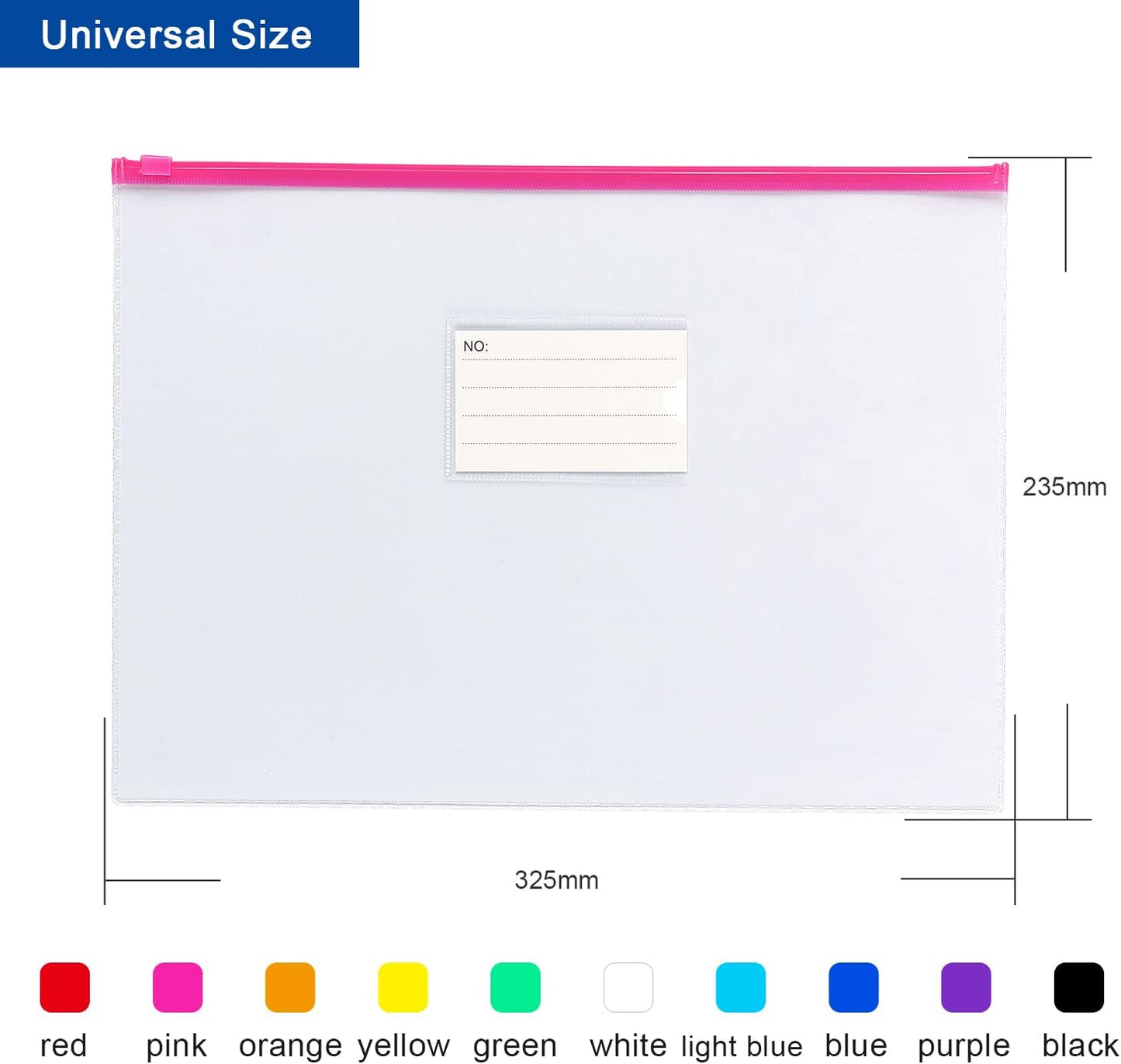 Tamaki 10 Pack Plastic Envelope, Files Zipper Folders, 13 x 9.25 Inch | Poly Zip Envelop A4 Size/Letter Size