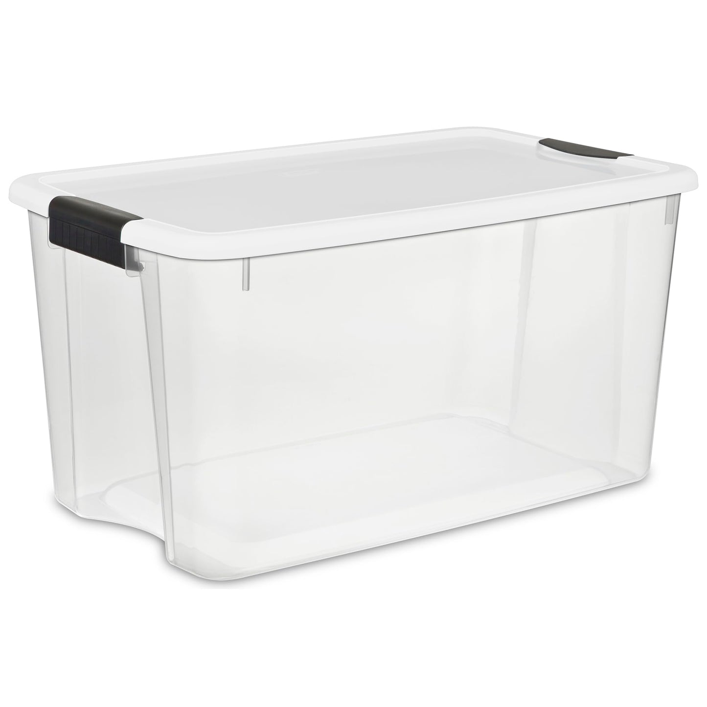 Sterilite 4 Pack Ultra Latching Box, Storage Bins with Lids, Clear Plastic, 70 Quart - Heavy-Duty Organizing Containers for Closet, Bathroom, and Office