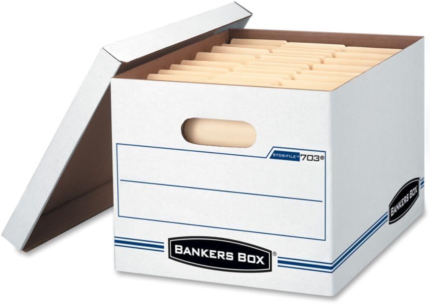 Bankers Box 6-Pack Basic Duty File Storage Boxes with Lids, Letter/Legal, STOR/FILE, (57036-04)