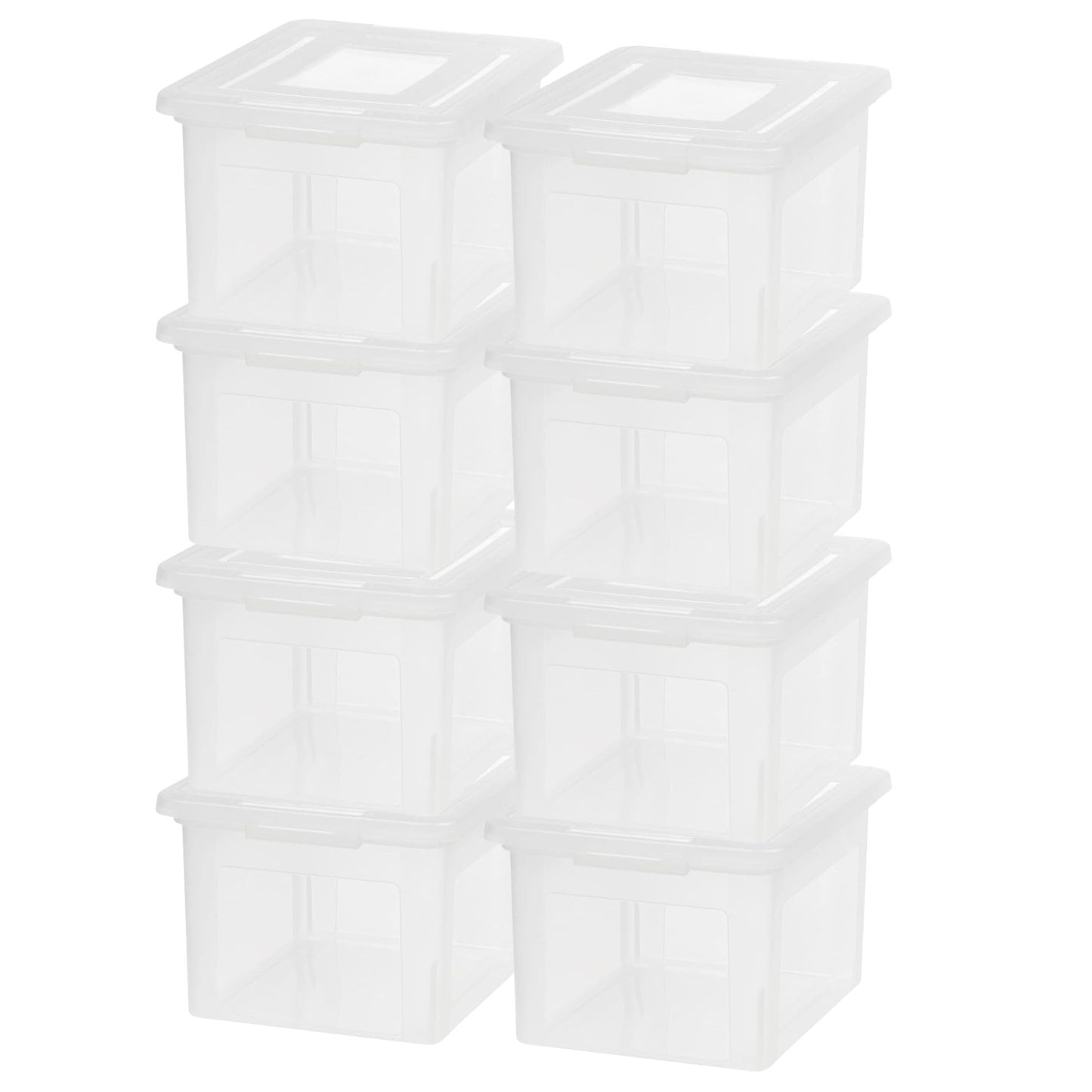 IRIS USA 4-Pack 35 Qt. Letter/Legal File Box with Latching Lid, Black | Protect important documents, letter and legal files with secure storage for home offices, moving, and long-term organization