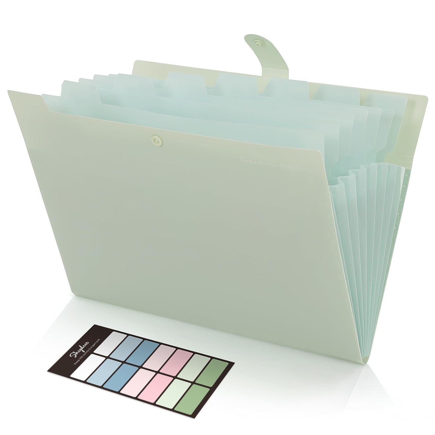 SKYDUE Expanding File Organizer with 8 Pockets, Accordion File Folders with Labels, Portable Document Paper Bill Receipt Organizer, Home College School Office Supplies, Letter Size,Milk Tea Brow