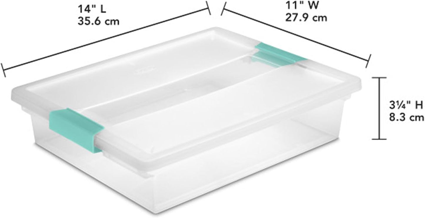 Sterilite Large Clip Box, Clear Storage Bin with Latching Lid, 6 Pack | Storage Containers with Latching Lids for Writing, Arts or Crafts Supplies - Home, Office, Classroom & Workshop Organization