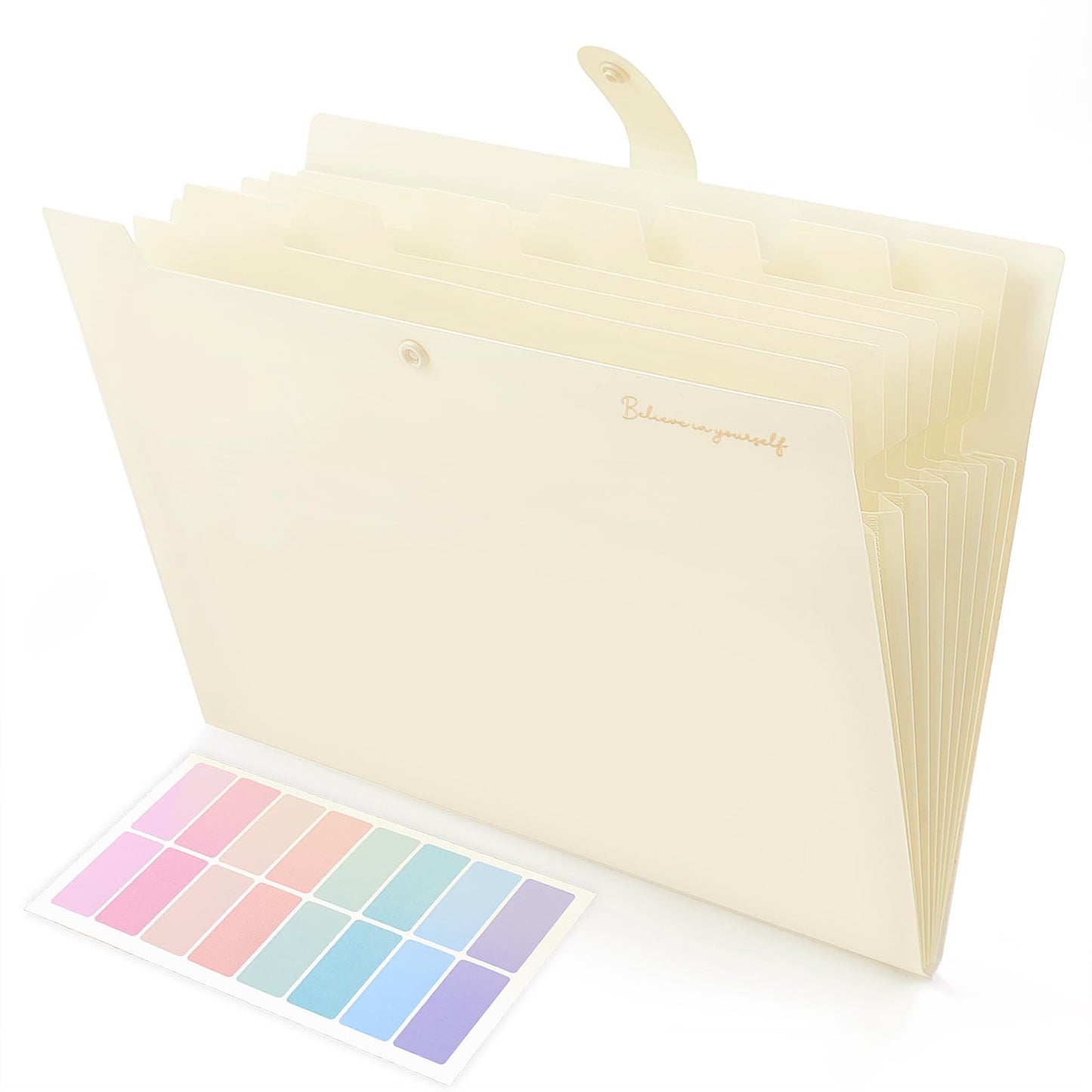 SKYDUE Expanding File Folder, Accordion File Organizer with 8 Pockets, Expandable Document Paper Receipt Holder for School Office Hospital, Letter/A4 Size Pink