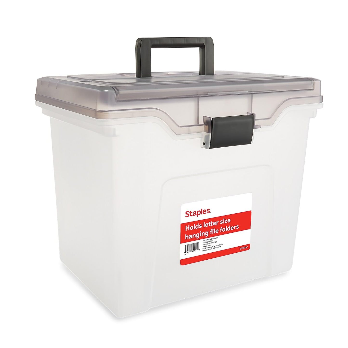 Staples File Folder Tote, Portable Filing Box for Letter Size Hanging Files