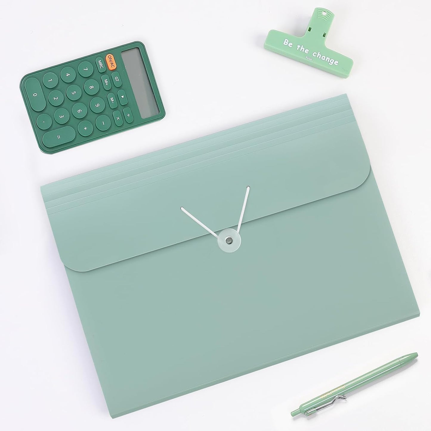 SKYDUE Accordion File Organizer, Expanding File Folder with 7 Pockets, Portable Receipt Paper Bill Document Organizer, Letter/A4 Size Filing Folder School Office Supplies, TurquoiseGreen