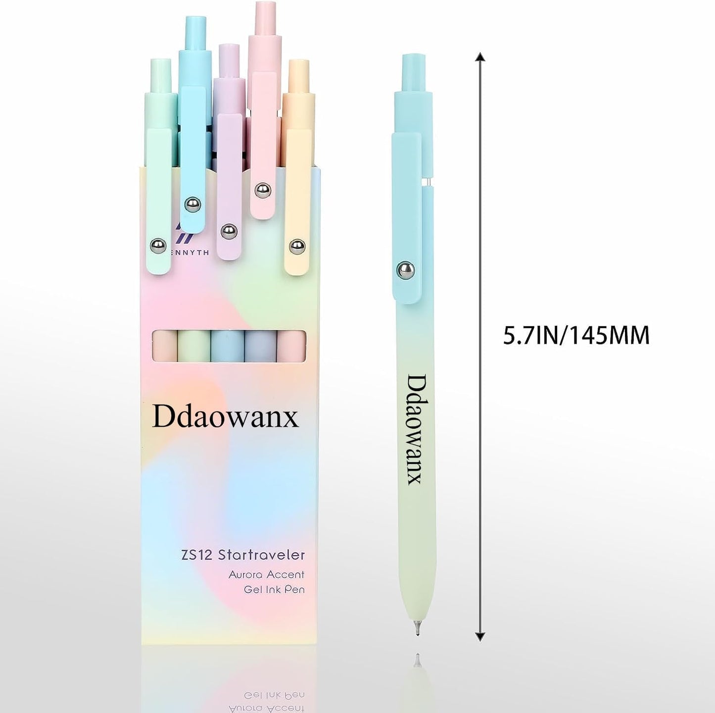 Ddaowanx Gel Pens,5 Pcs 0.5mm Retractable Quick Dry Black Ink Pens | Fine Point Smooth Writing Pens for Nurses,Teachers,Cute Stationery Office&School Supplies,Gifts for Women Stocking Stuffers