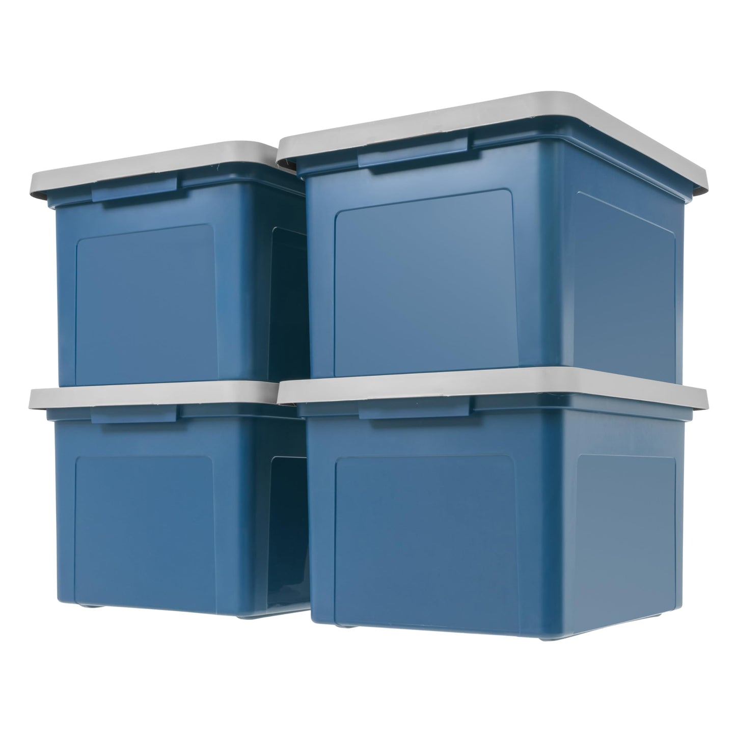 IRIS USA File Box, Plastic File Organizer with Lids for Letter/Legal File, Portable Document Box For Moving, Storage Bin with Durable and Secure Lid, Stackable Nestable BPA-Free, Clear 35 Qt. 4 Pack | Portable Moving Box, Stackable and Secure Storage, Dur