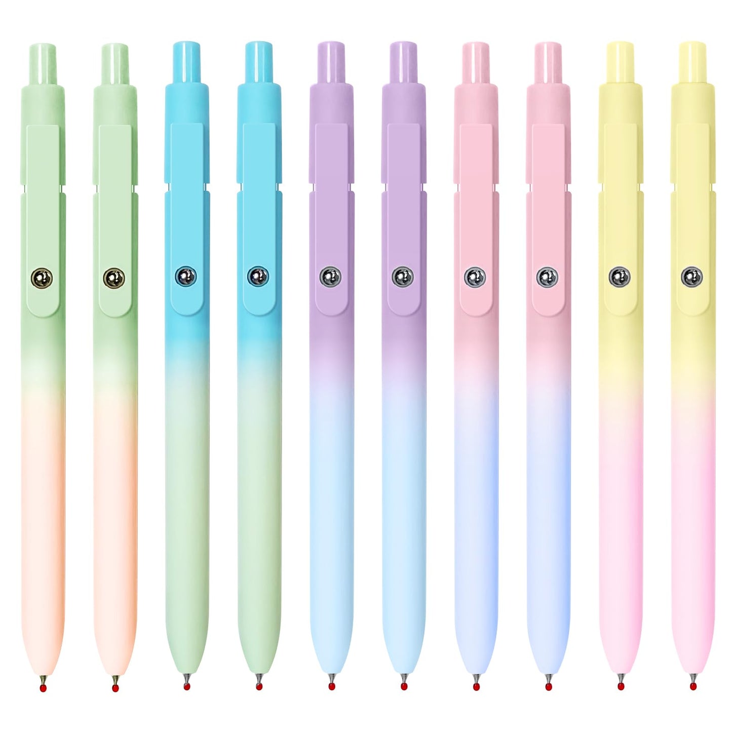 UIXJODO Gel Pens, 5 Pcs 0.5mm Black Ink Pens Fine Point Smooth Writing Pens with Silicone Grip, High-End Series Metal Clip Retractable Pens for Journaling Note Taking (Vintage)