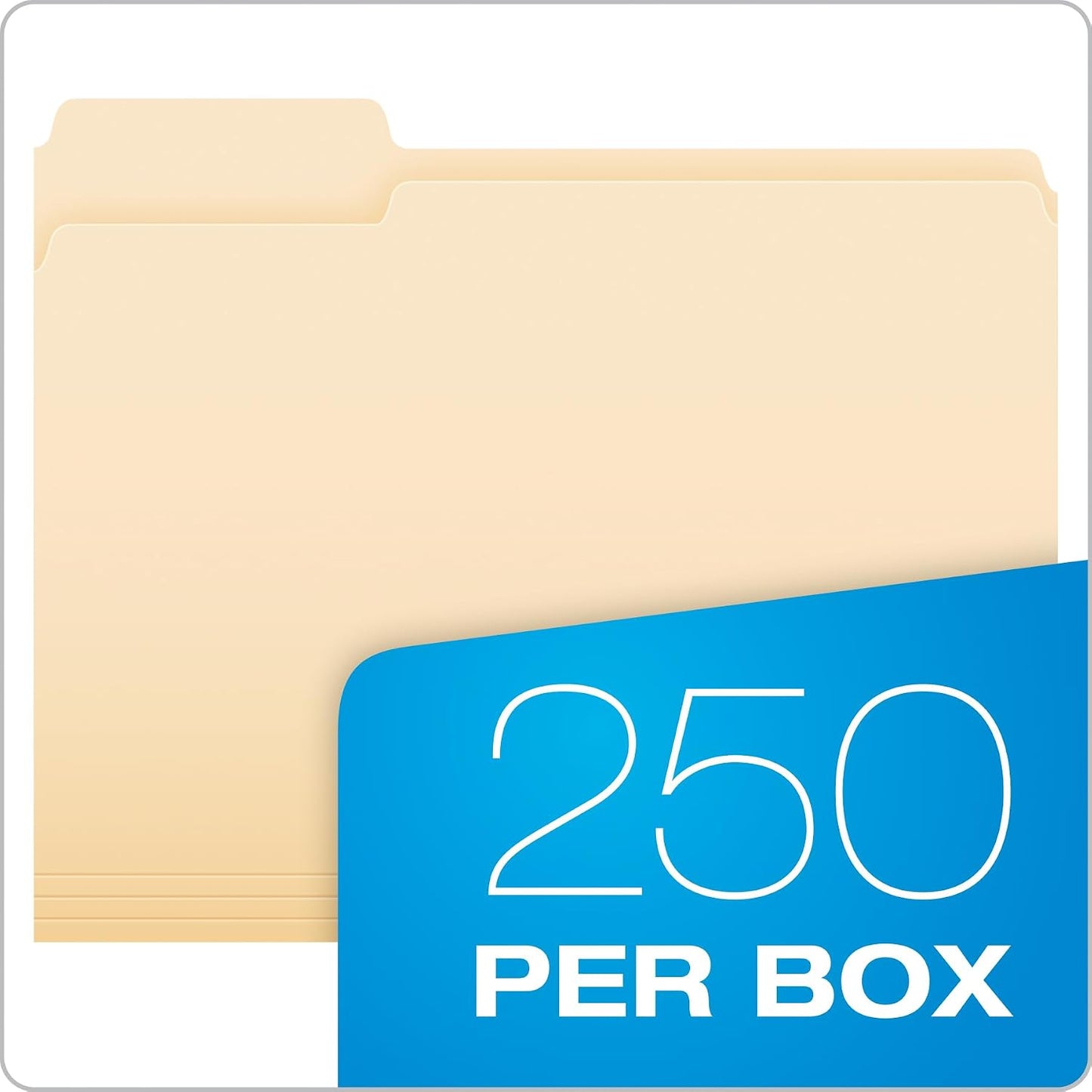 Pendaflex Essentials File Folders, Letter Size, 1/3 Cut, Manila, 250 per Box (752250)