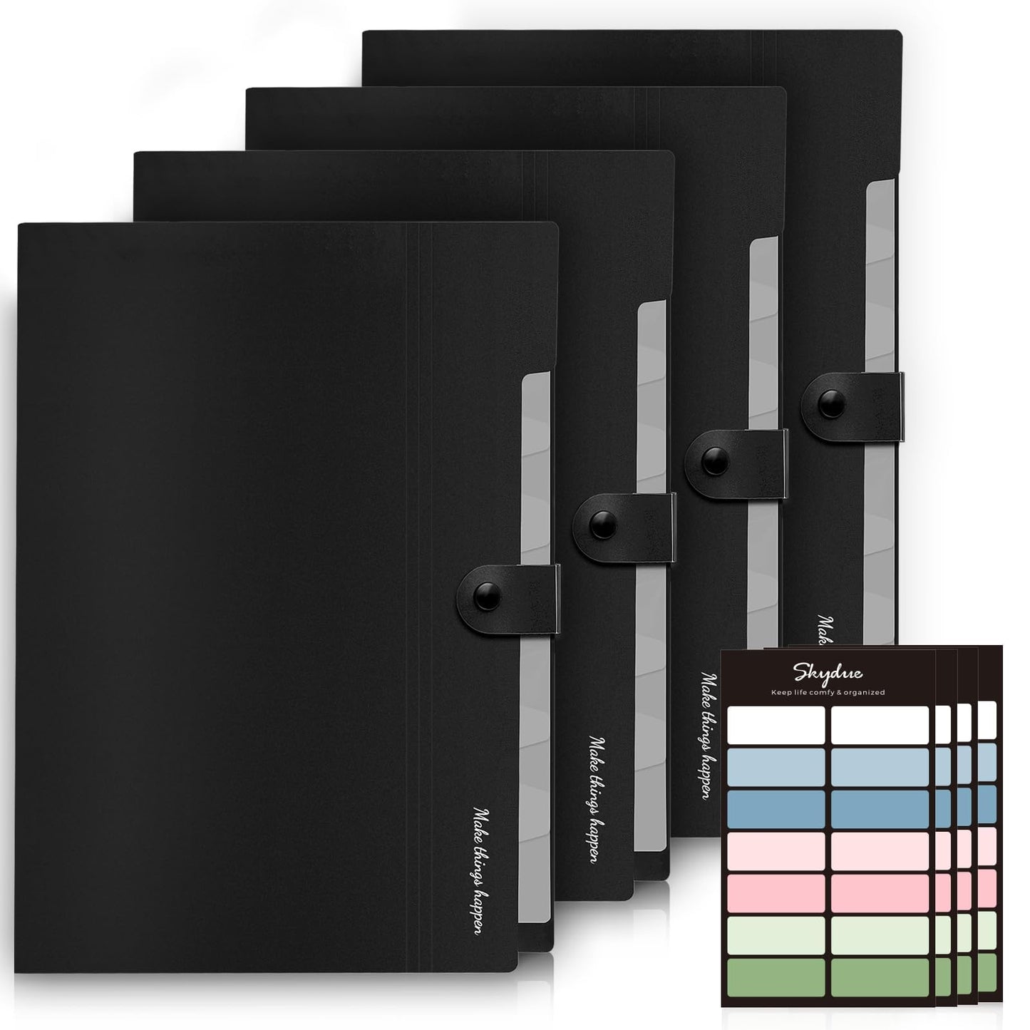 SKYDUE Expanding File Organizer with 8 Pockets, Accordion File Folders with Labels, Portable Document Paper Bill Receipt Organizer, Home College School Office Supplies, Letter Size,Light Green