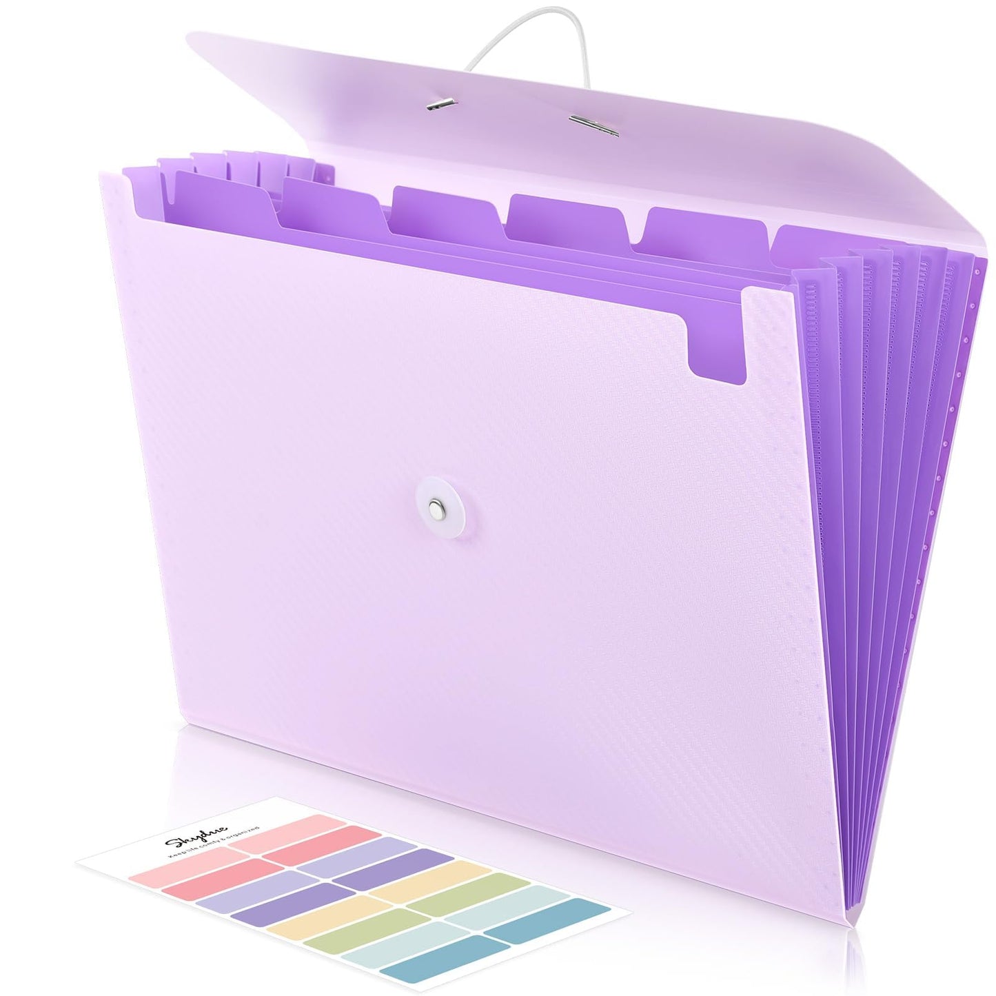 SKYDUE Accordion File Organizer, Expanding File Folder with 7 Pockets, Portable Receipt Paper Bill Document Organizer, Letter/A4 Size Filing Folder School Office Supplies, Black