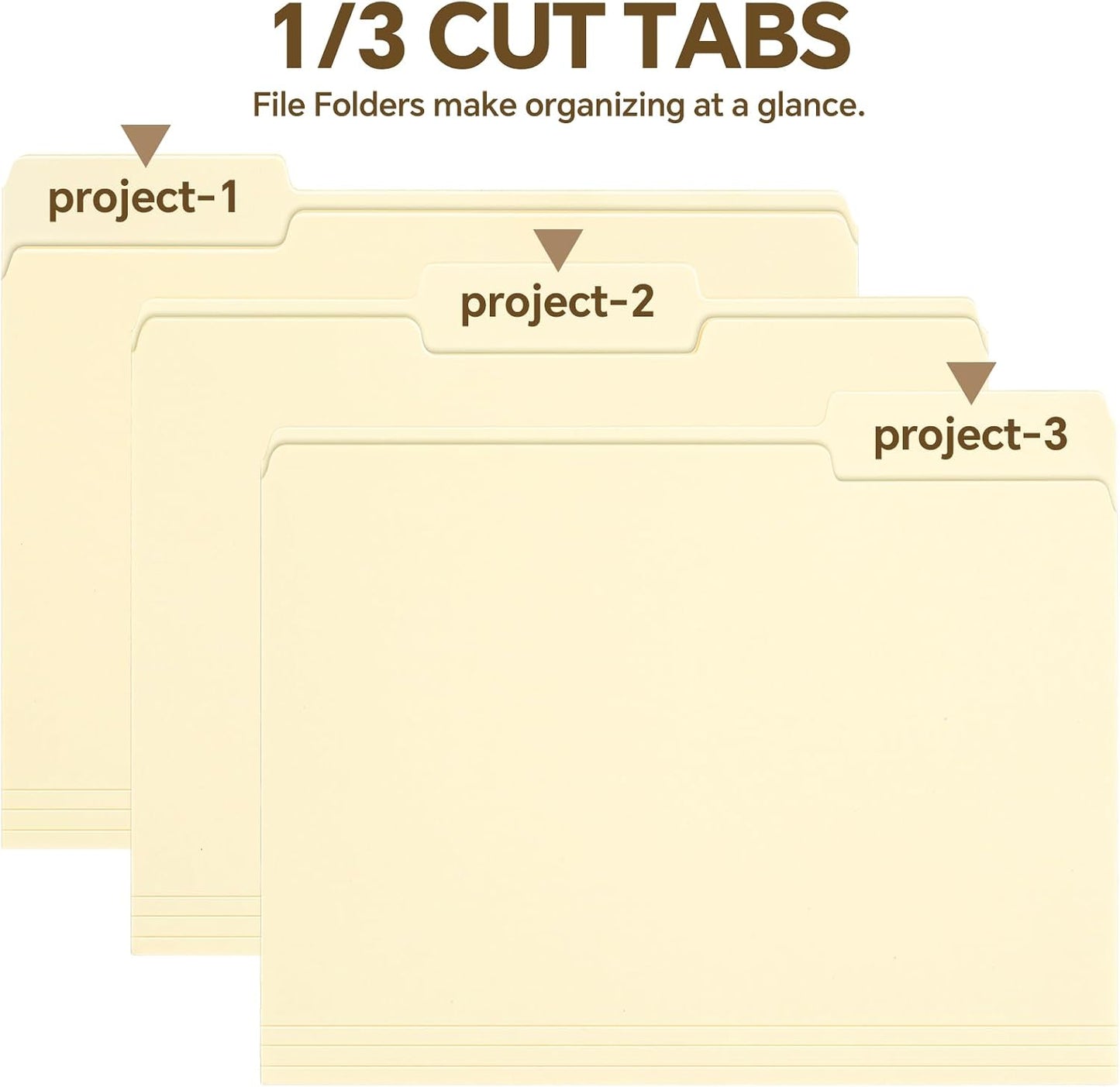 File Folders,21 Pack Manilla Folders 8.5x11,1/3 Cut Tabs Manila File Folders Letter Size for Easy Labeling and Organization,Vanilla Folders Great for Documents Home School Classroom Office Supplies