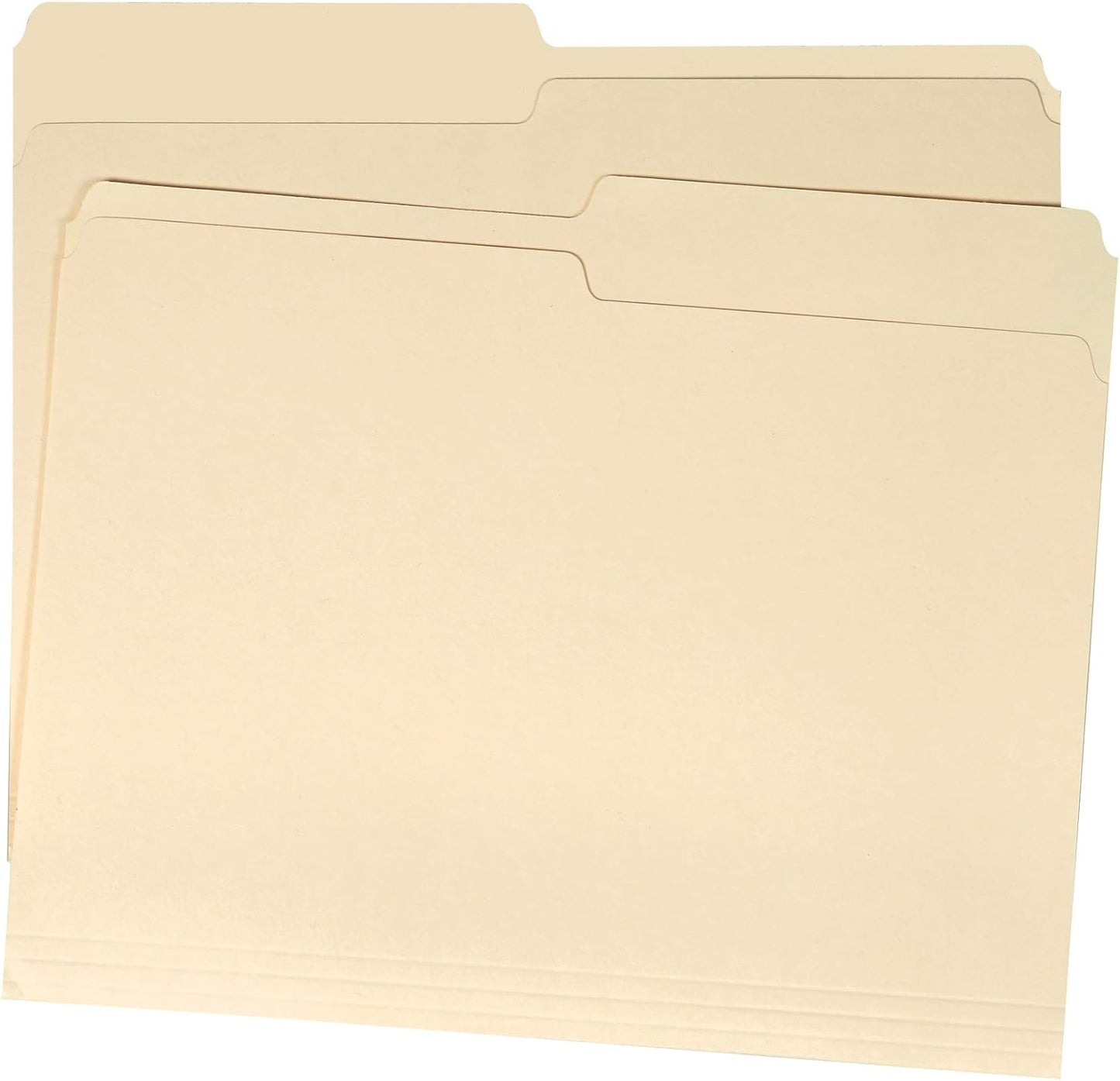Amazon Basics Manila File Folders, Letter Size, 1/2 Tab in Left and Right Positions, 8.5" x 11", 36-Pack