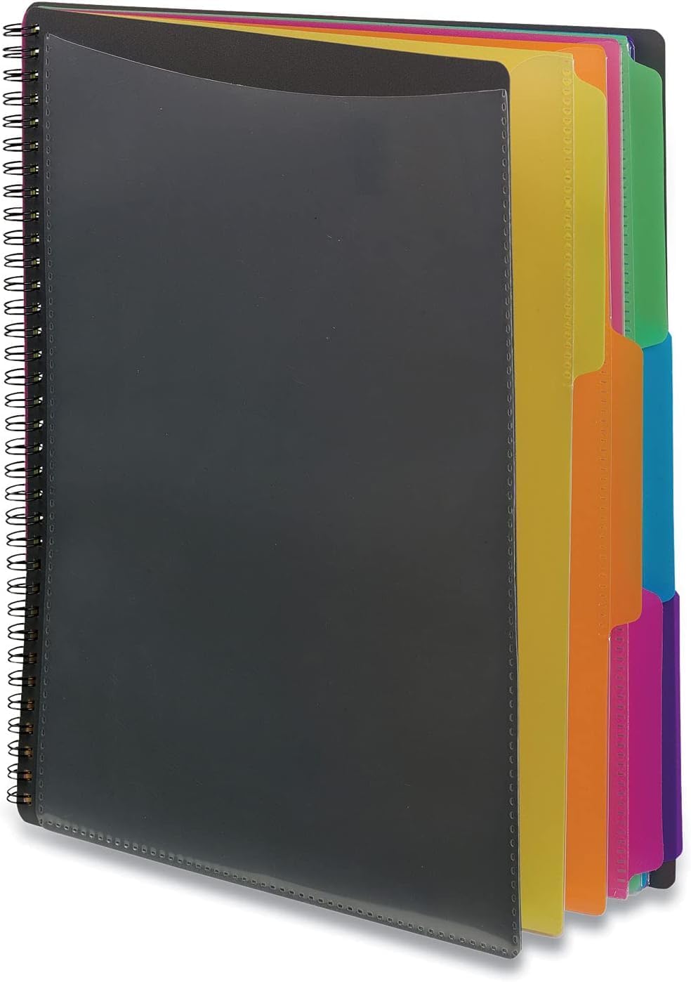 Smead 12 Pocket Poly Project Organizer, Letter Size, 1/3-Cut Tab, Gray with Bright Colors (89207) (Pack of 1)