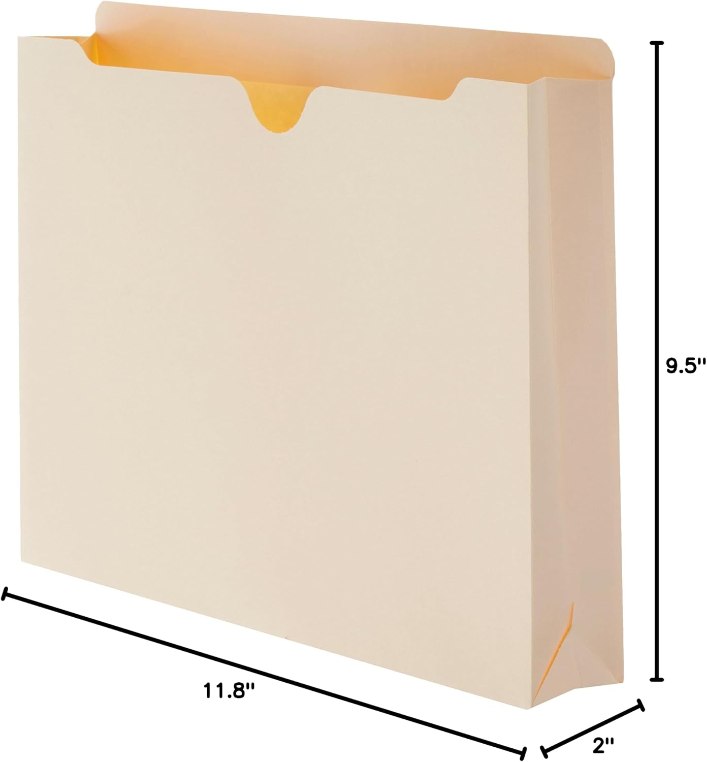 Amazon Basics Reinforced File Jackets, Letter Size, Straight-Cut Tab, 2 Inch Expansion, Manila, 50-Pack