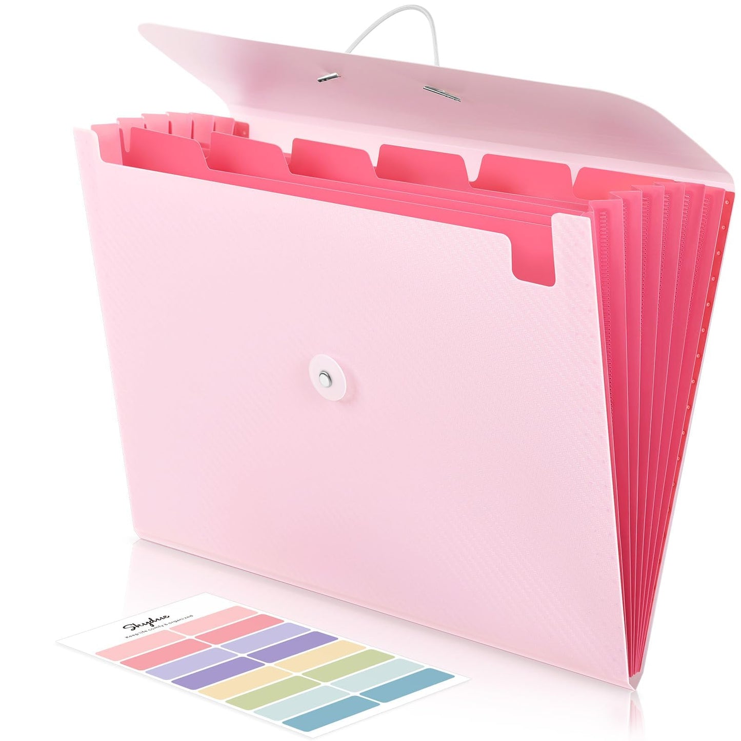 SKYDUE Accordion File Organizer, Expanding File Folder with 7 Pockets, Portable Receipt Paper Bill Document Organizer, Letter/A4 Size Filing Folder School Office Supplies, Black