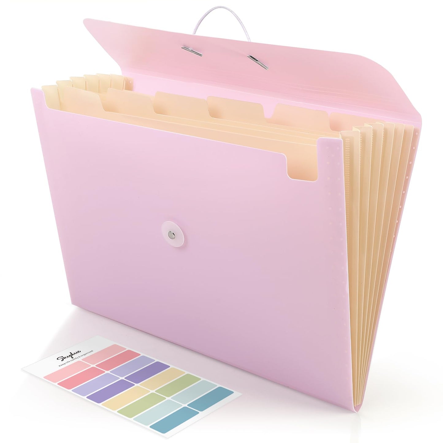 SKYDUE Accordion File Organizer, Expanding File Folder with 7 Pockets, Portable Receipt Paper Bill Document Organizer, Letter/A4 Size Filing Folder School Office Supplies, TurquoiseGreen