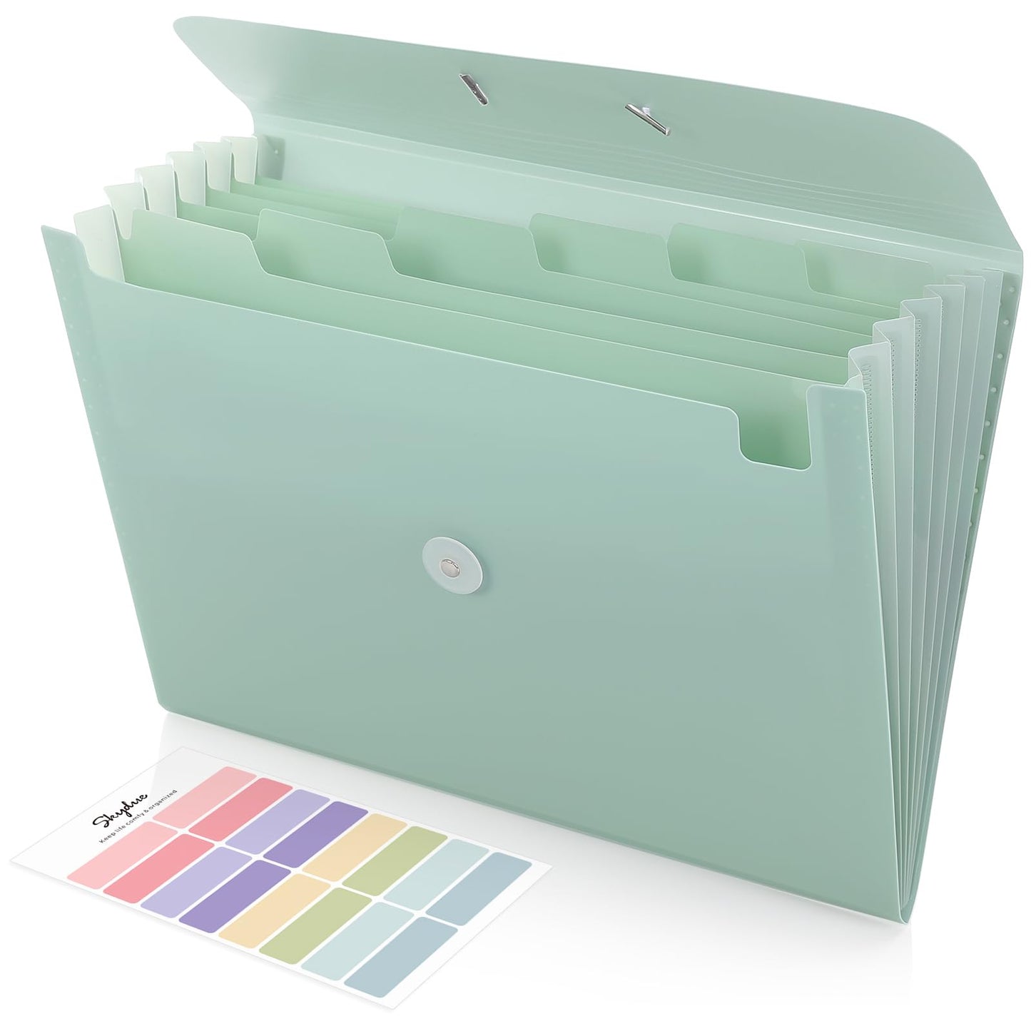 SKYDUE Accordion File Organizer, Expanding File Folder with 7 Pockets, Portable Receipt Paper Bill Document Organizer, Letter/A4 Size Filing Folder School Office Supplies, Black