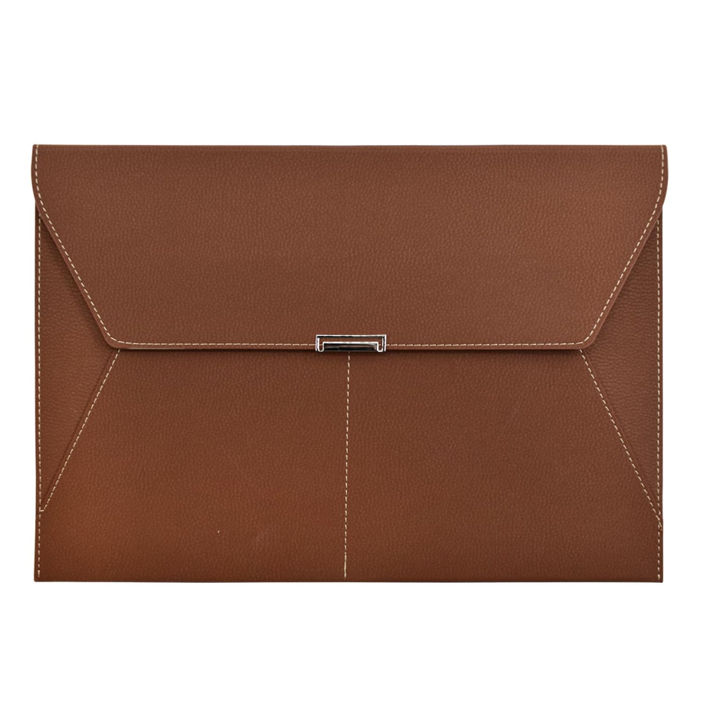 VANRA File Folder Document Holder Organizer Waterproof Portfolio Leather Folder Case with 3 Pockets, Filing Envelopes for A4 Letter Size Paper with Snap Magnetic Button Closure (Gray)