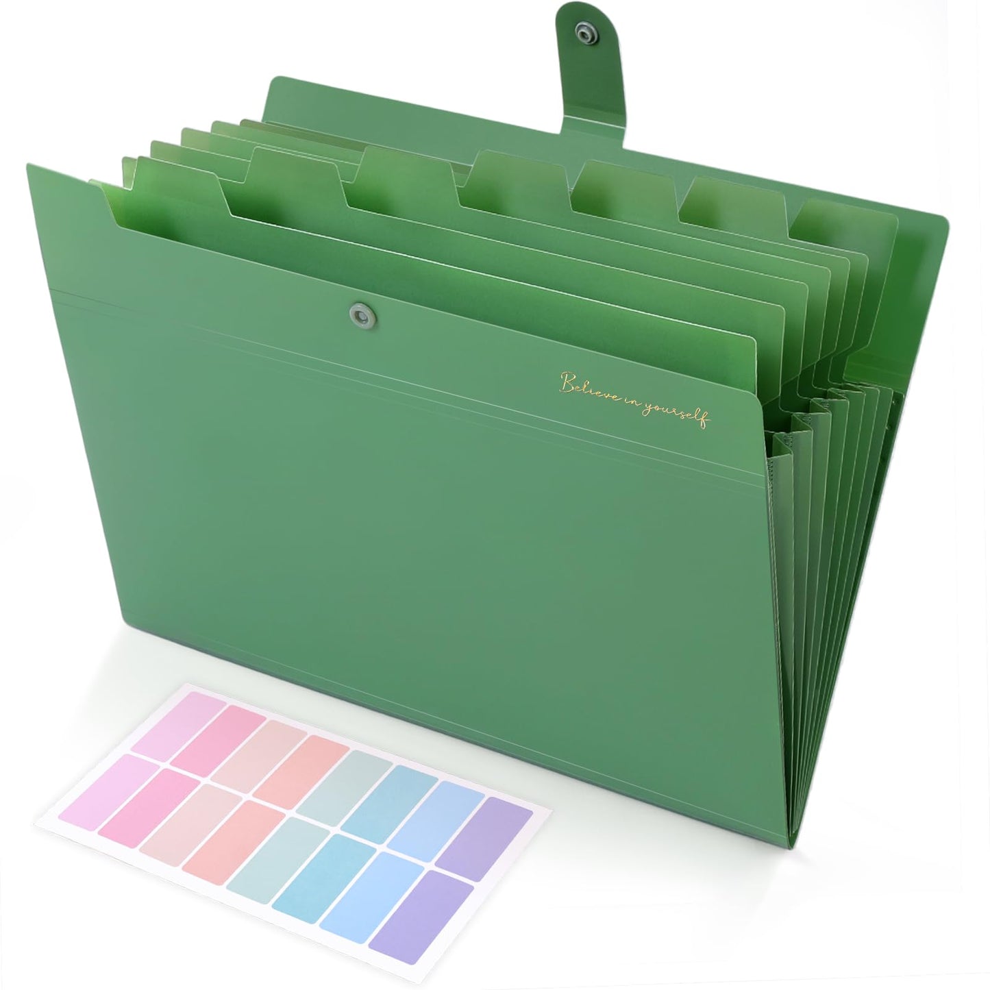 SKYDUE Expanding File Folder, Accordion File Organizer with 8 Pockets, Expandable Document Paper Receipt Holder for School Office Hospital, Letter/A4 Size Pink