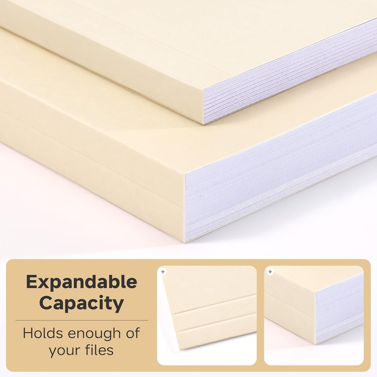 100 Pack Manila File Folders, 1/3-Cut Tab, Assorted Positions, Letter Size, 8.5x11 inches, Easy Labeling & Organization, Office Supply, School, Home,Business, Class,Document Filing