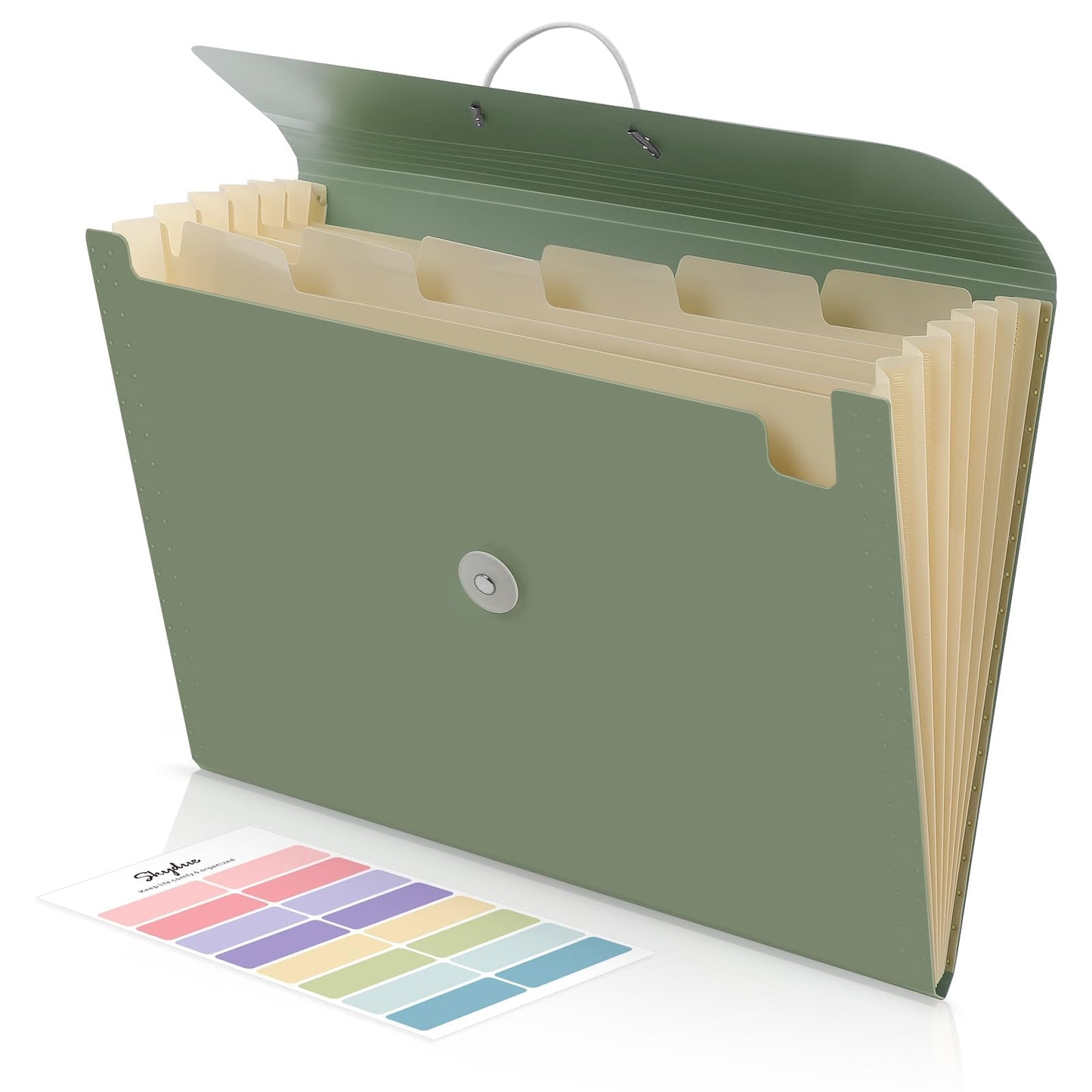 SKYDUE Accordion File Organizer, Expanding File Folder with 7 Pockets, Portable Receipt Paper Bill Document Organizer, Letter/A4 Size Filing Folder School Office Supplies, TurquoiseGreen