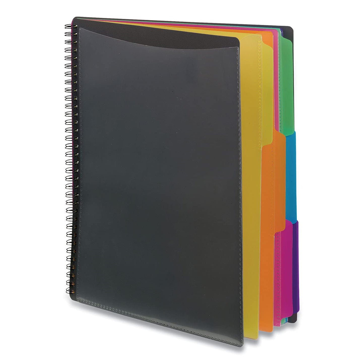 Smead 12 Pocket Poly Project Organizer, Letter Size, 1/3-Cut Tab, Gray with Bright Colors (89207) (Pack of 1)