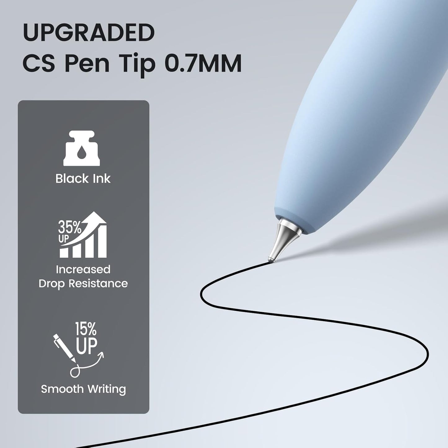 8 Pack Gel Pens, Black Ink Quick-Drying No Smudge with Fidget | 0.7mm Fine Point, Smooth Writing, Long-Lasting Ink, Stress Relief Pens for Journaling, School Office, Gift for Women Men