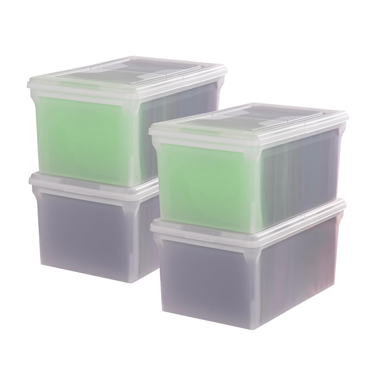 IRIS USA WeatherPro File Box Organizer, Letter/Legal, 32 Qt. Clear | Protect files and paperwork with a durable design featuring secure closure and convenient organization