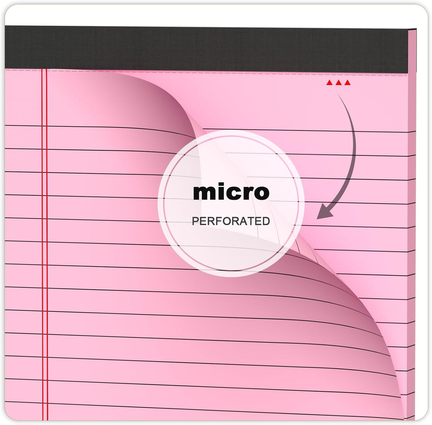 AILZFEI 6pcs Small Note Pad 5x8 College Ruled Pink Legal Pads Paper Notepads 6 Pack Study Back Writing Pads 5 x 8 Legal Pads Perforated Narrow Ruled Pads of Paper Pink