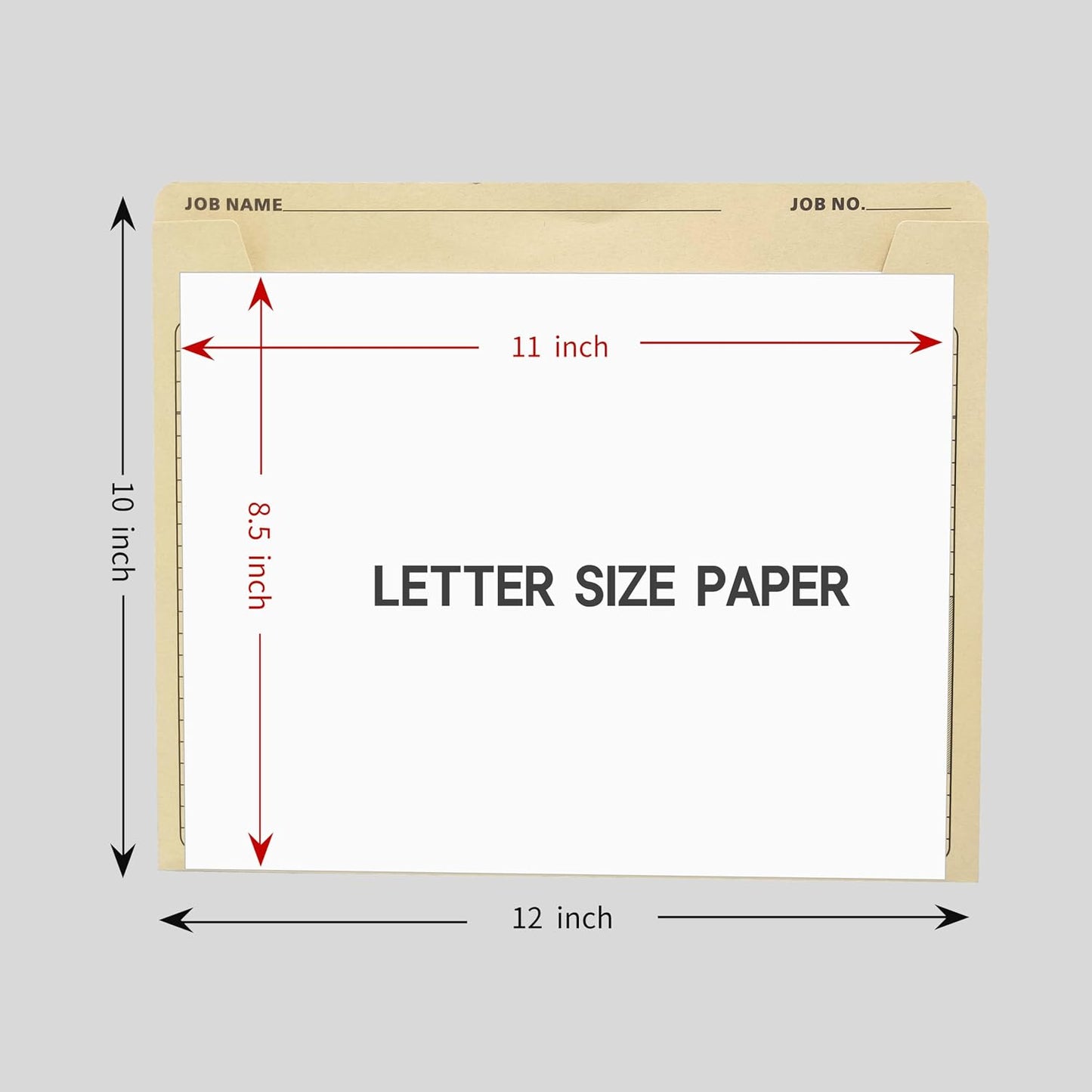 Preprinted Project Jackets, 3-Sided Closed Manila folders, Letter Size (Job Folder (50 Pack))