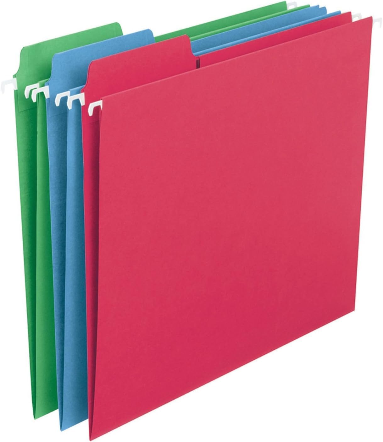 Smead FasTab Hanging File Folder, 1/3-Cut Built-in Tab, Letter Size, White, 20 per Box (64002)