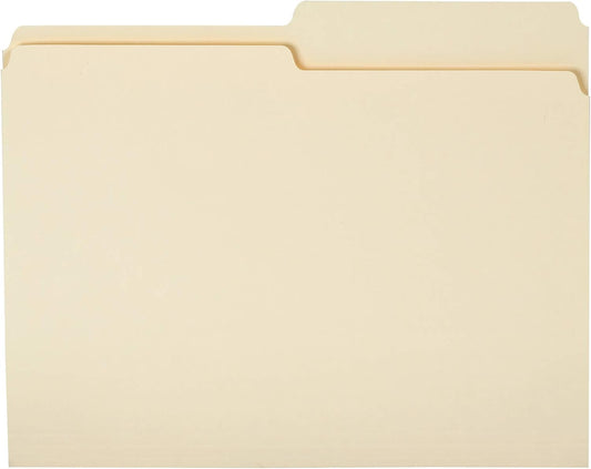 Amazon Basics Manila File Folders, Letter Size, 1/2 Tab in Left and Right Positions, 8.5" x 11", 36-Pack