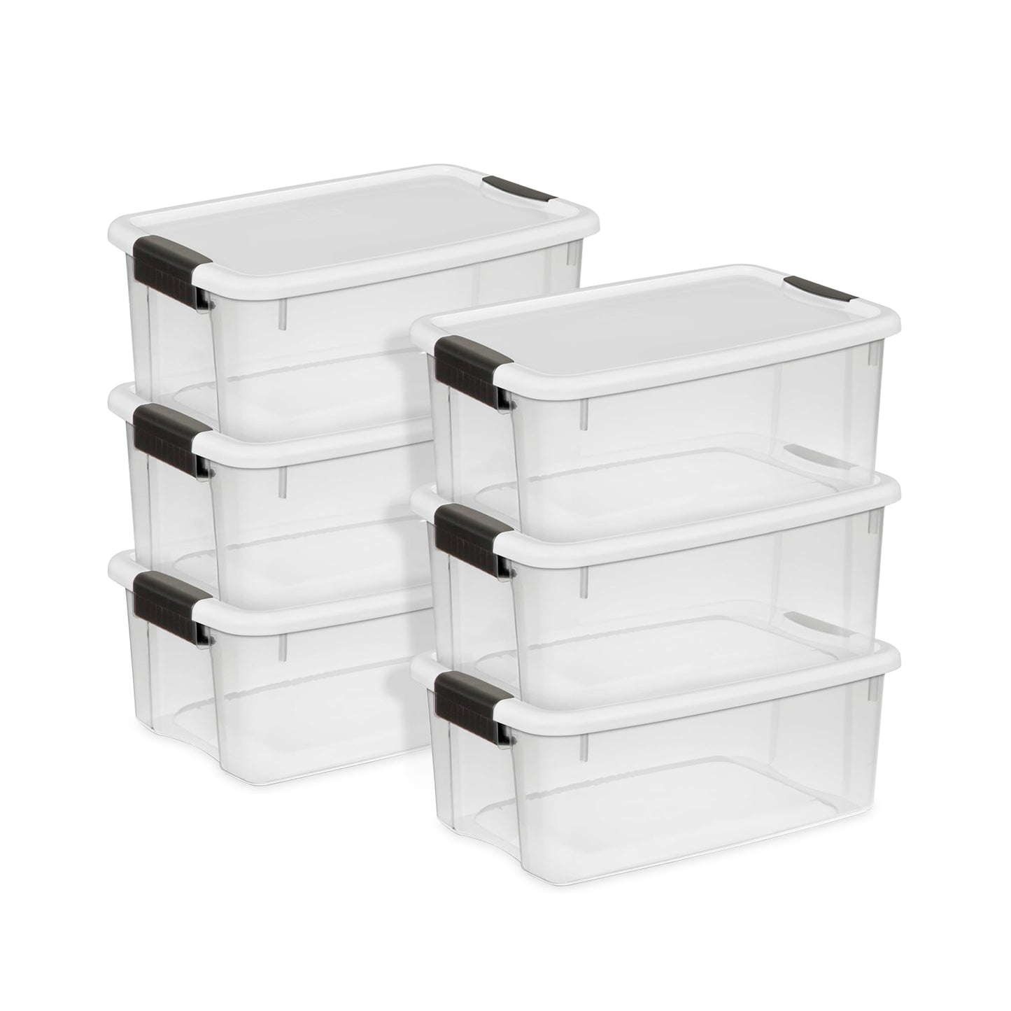 Sterilite 4 Pack Ultra Latching Box, Storage Bins with Lids, Clear Plastic, 70 Quart - Heavy-Duty Organizing Containers for Closet, Bathroom, and Office