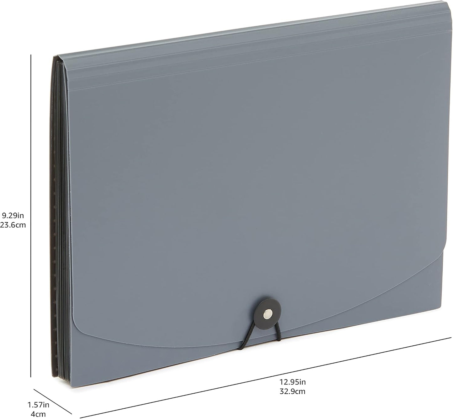 Amazon Basics Expanding Organizer File Folder for Documents, Letter Size, 13 Pockets, Waterproof, Black & Gray, 2-Pack