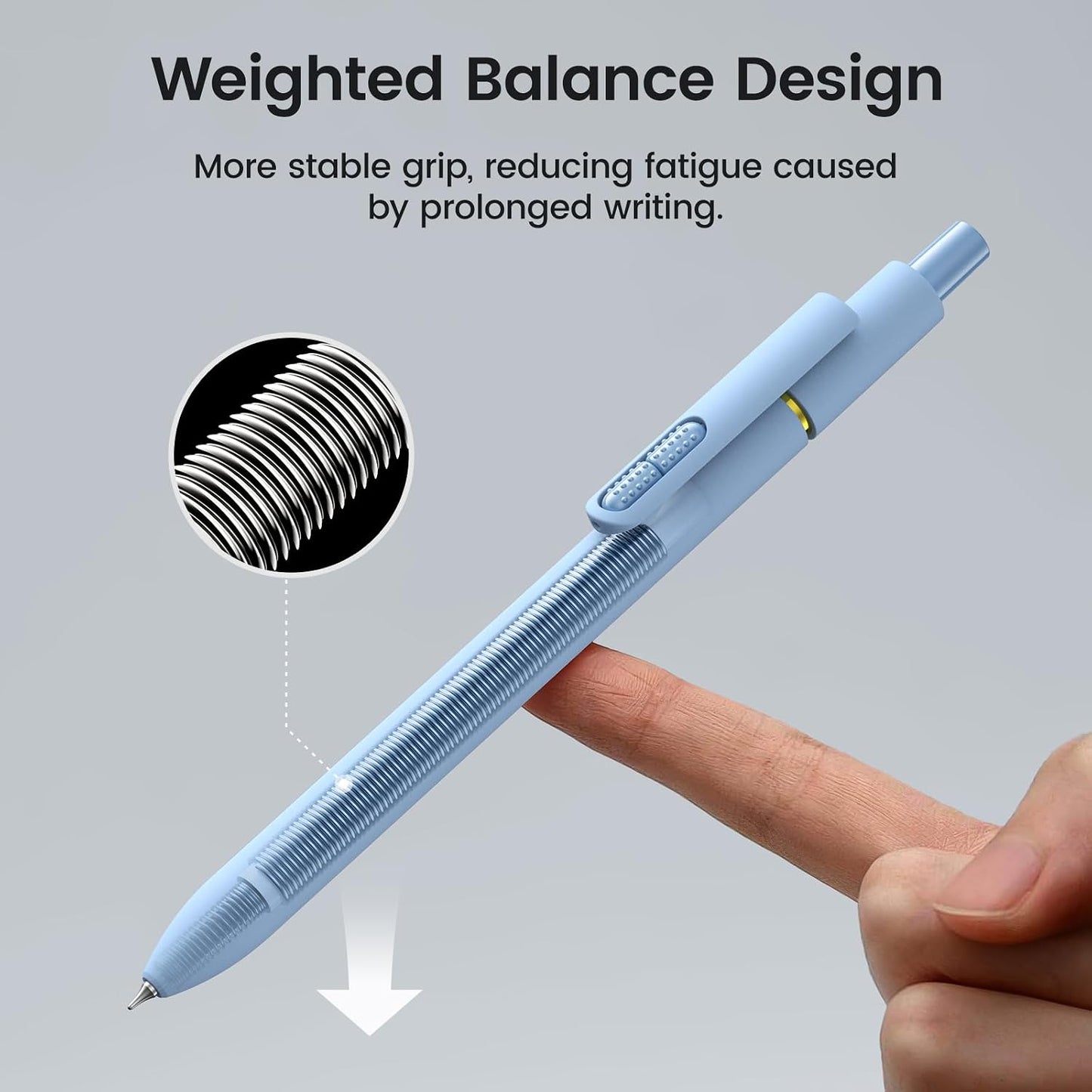 8 Pack Gel Pens, Black Ink Quick-Drying No Smudge with Fidget | 0.7mm Fine Point, Smooth Writing, Long-Lasting Ink, Stress Relief Pens for Journaling, School Office, Gift for Women Men