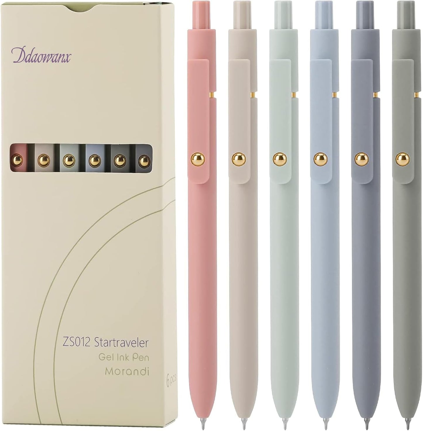 Ddaowanx Gel Pens,6 Pcs 0.5mm Retractable Quick Dry Black Ink Pens | Fine Point Smooth Writing Pens for Nurses,Teachers,Cute Stationery Office&School Supplies,Gifts for Women