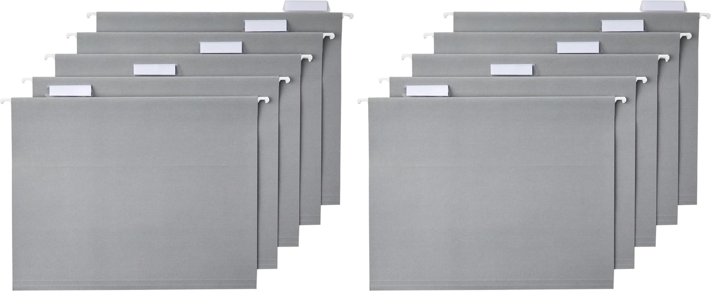 Amazon Basics Hanging File Folders with Adjustable Tabs, Sturdy Expandable Document Organizer, Letter Size 8.5x11 inch, Green, 25-Pack