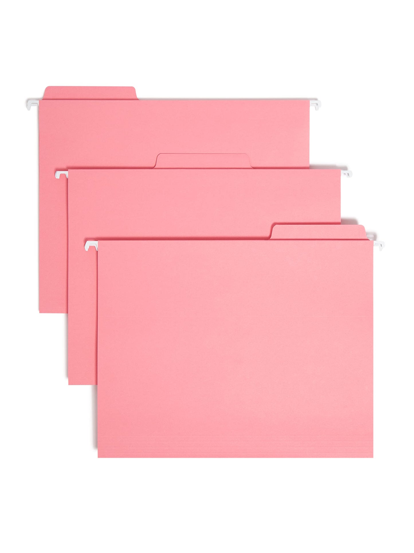 Smead FasTab Hanging File Folder, 1/3-Cut Built-in Tab, Letter Size, White, 20 per Box (64002)