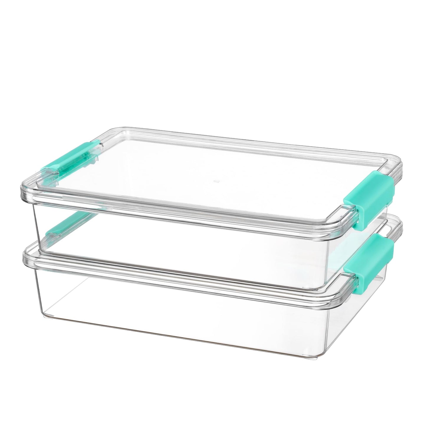 Vtopmart 4 Pack 6 Qt Plastic Storage Bins with Lids, Clear Sensory Bins | Stackable Containers for Organizing School & Office Supplies, Arts & Crafts Organizers and Storage for Home, Craft Room