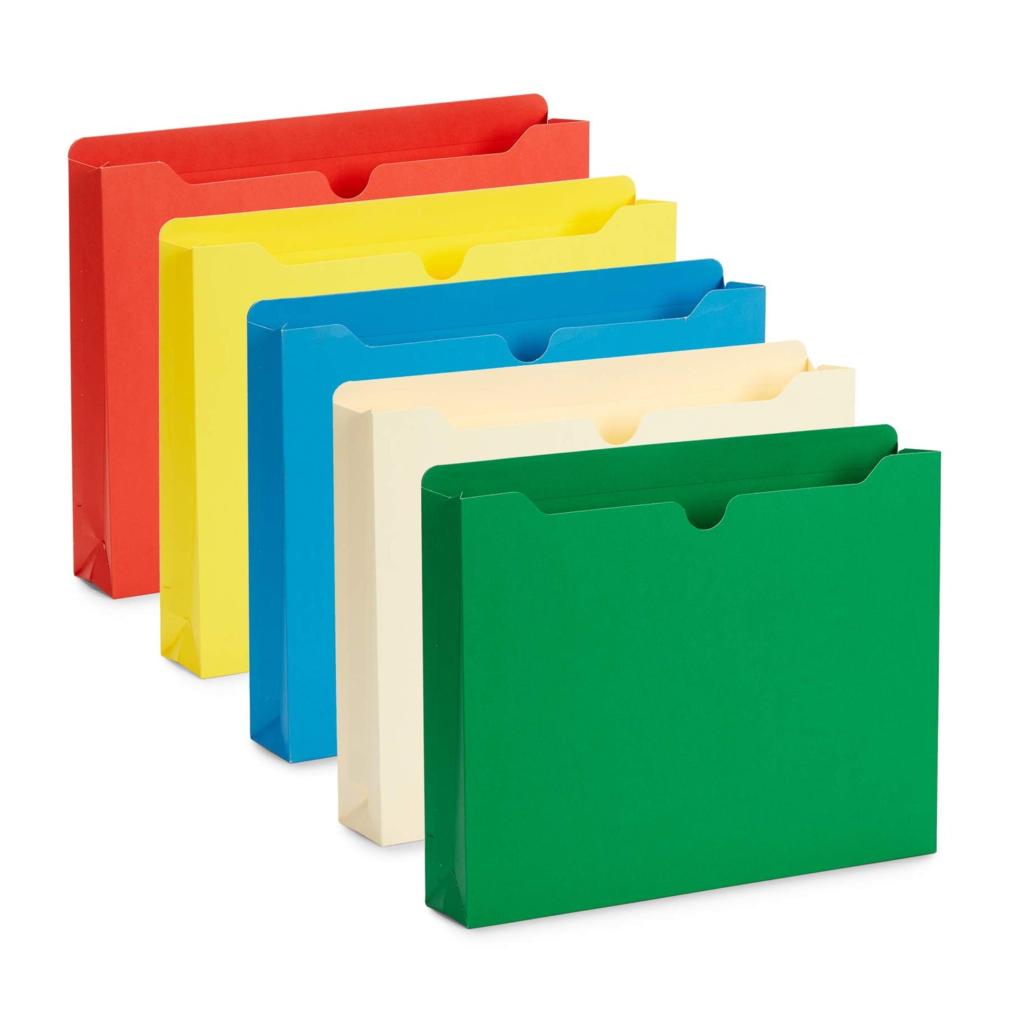 Blue Summit Supplies 25 Expandable File Folders, Letter Size, 2", Assorted | Expandable file jacket, reinforced straight cut tab, 2 in expansion pocket, for documents, invoices, and project filing