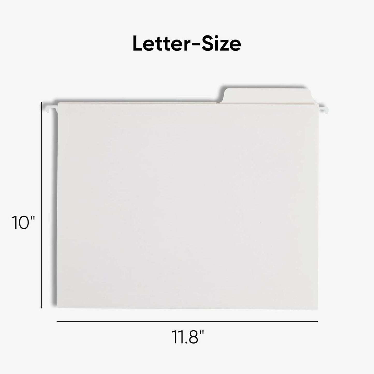 Smead FasTab Hanging File Folder, 1/3-Cut Built-in Tab, Letter Size, White, 20 per Box (64002)