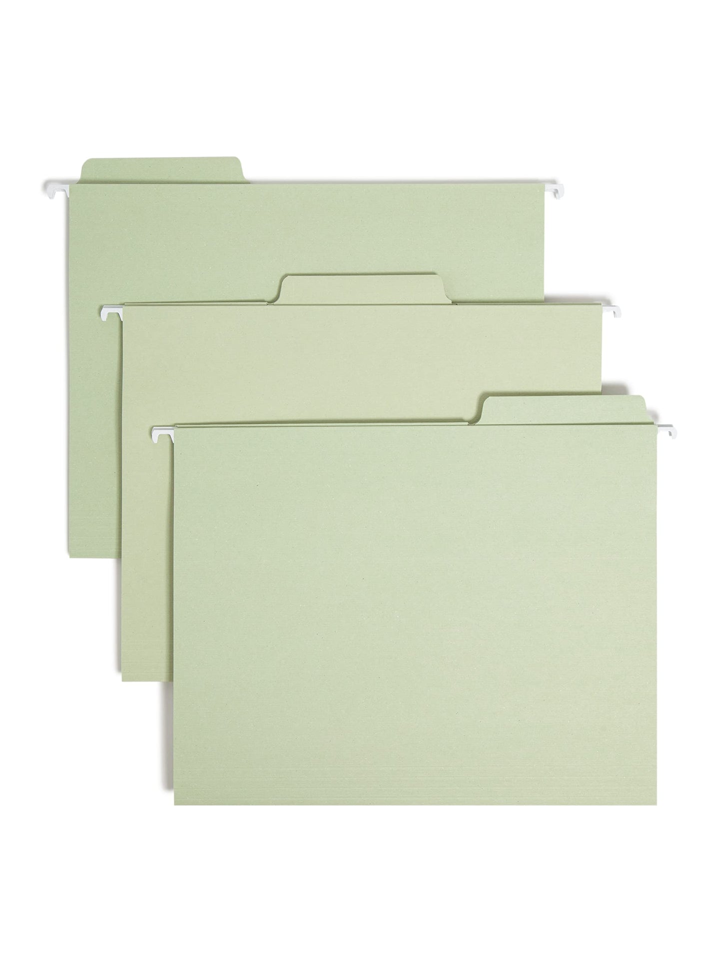 Smead FasTab Hanging File Folder, 1/3-Cut Built-in Tab, Letter Size, White, 20 per Box (64002)