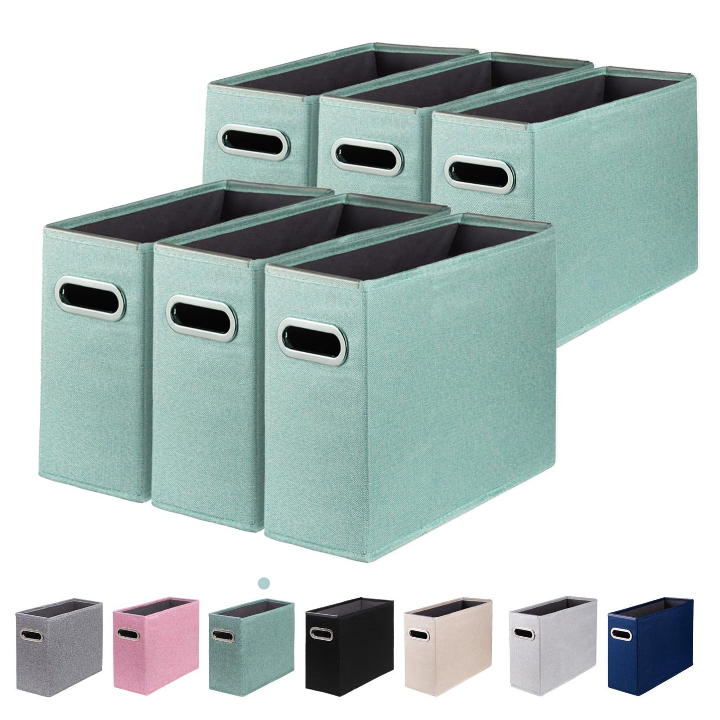 4 Packs Letter Size File Organizer, File Folders Organizer, Fabric Storage Box, Collapsible Paper Organizer with Metal Handle, Smooth PVC Rails, Only Box (Beige)