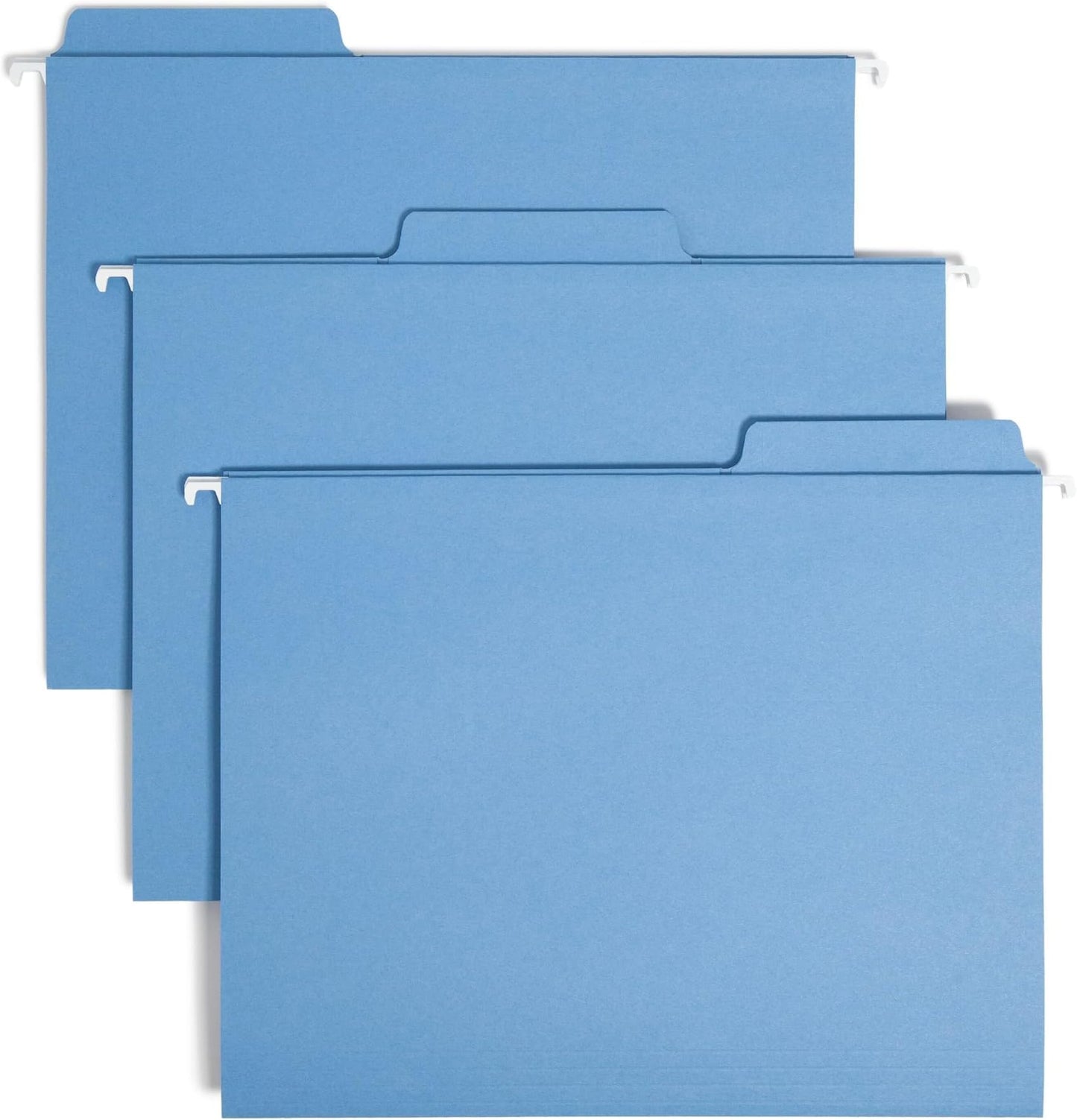 Smead FasTab Hanging File Folder, 1/3-Cut Built-in Tab, Letter Size, White, 20 per Box (64002)
